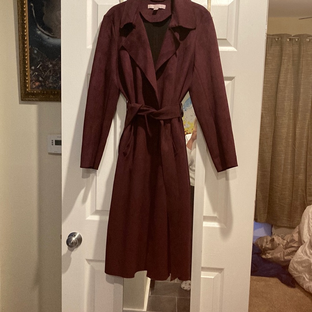 Long suede like coat